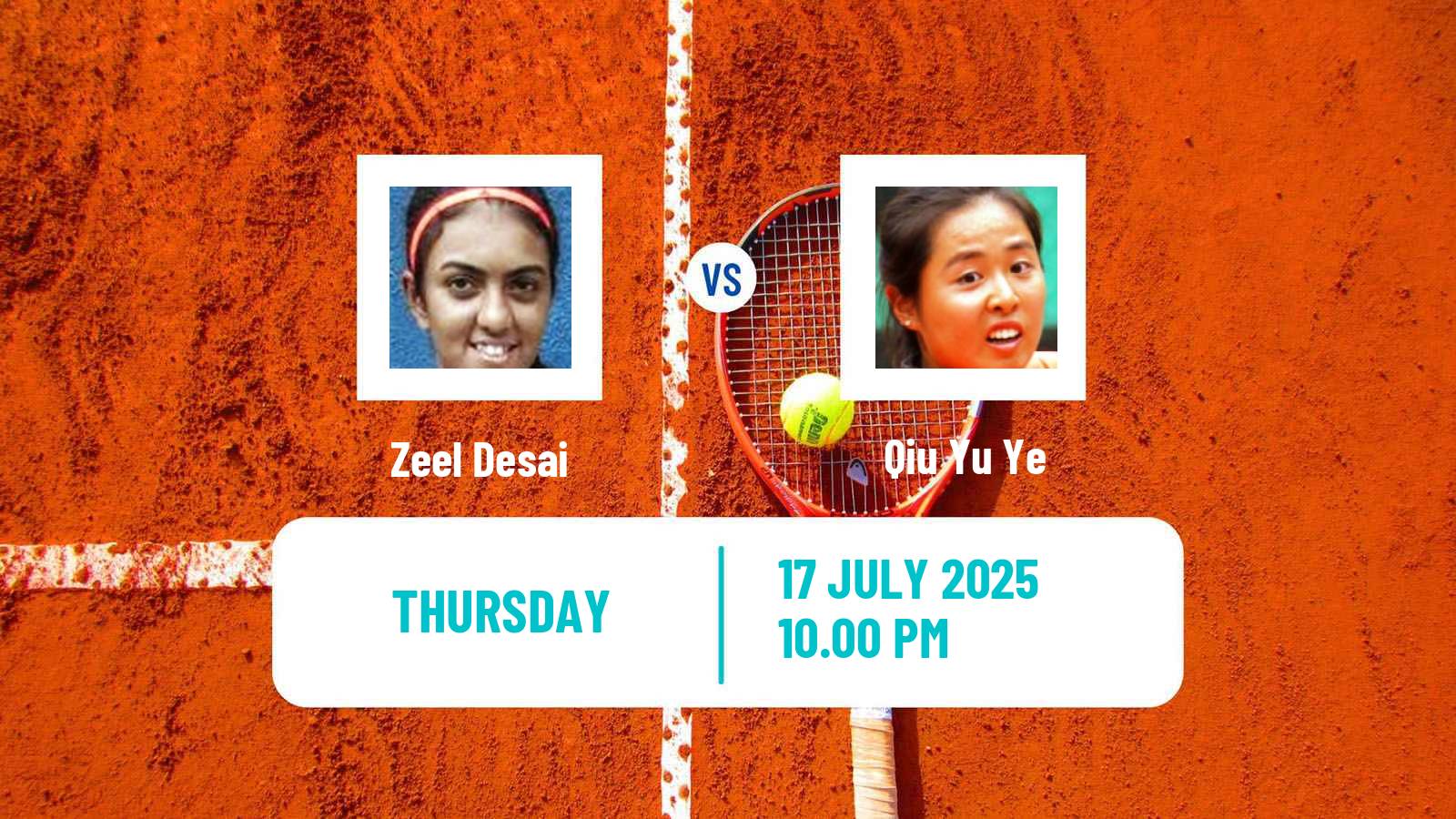 Tennis ITF W15 Nakhon Pathom Women Zeel Desai - Qiu Yu Ye
