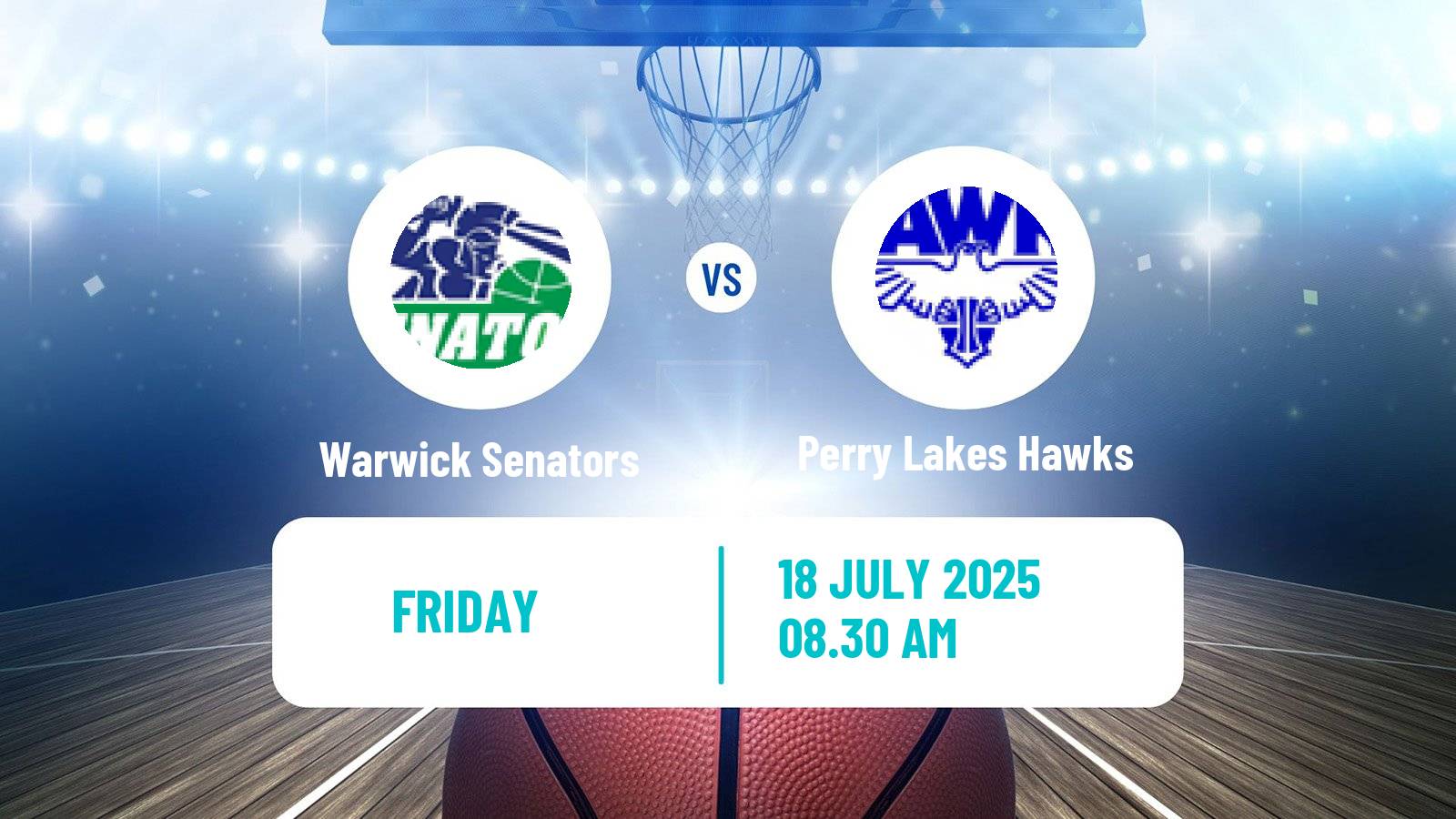 Basketball Australian NBL1 West Warwick Senators - Perry Lakes Hawks