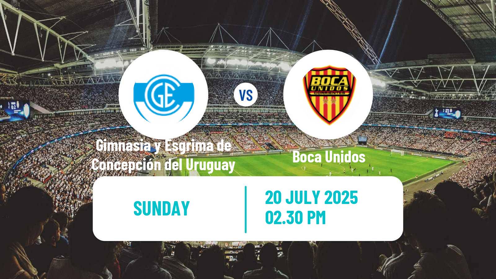 Soccer Argentinian Torneo Federal Gimnasia y Esgrima de Concepción del Uruguay - Boca Unidos