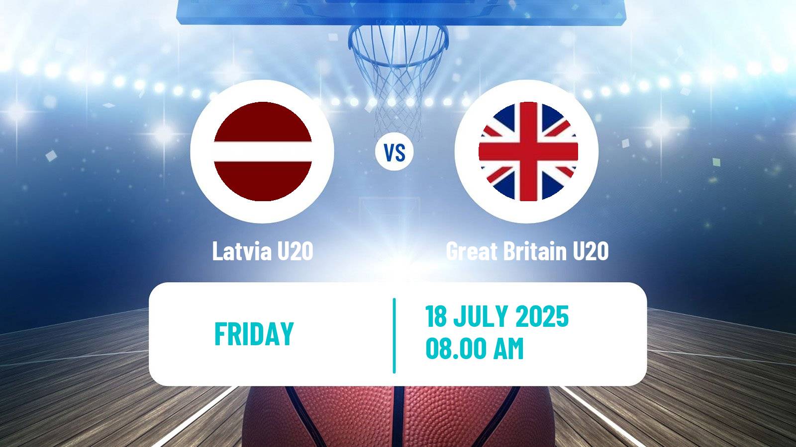 Basketball EuroBasket U20 B Latvia U20 - Great Britain U20