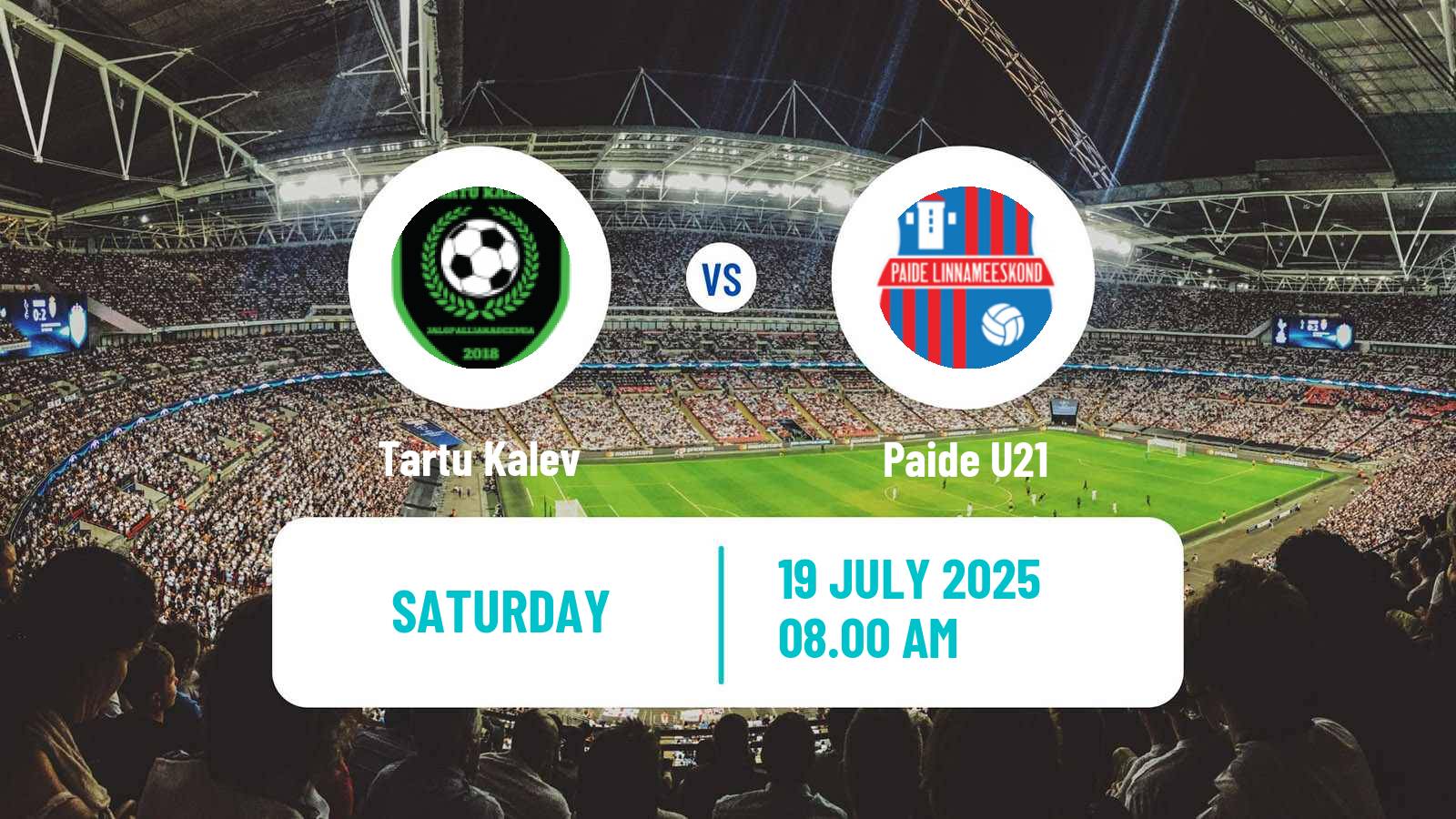 Soccer Estonian Esiliiga B Tartu Kalev - Paide U21