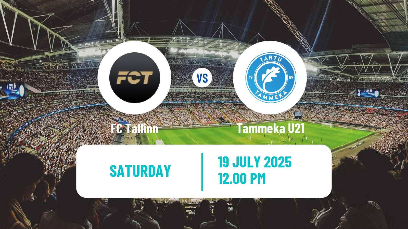 Soccer Estonian Esiliiga FC Tallinn - Tammeka U21