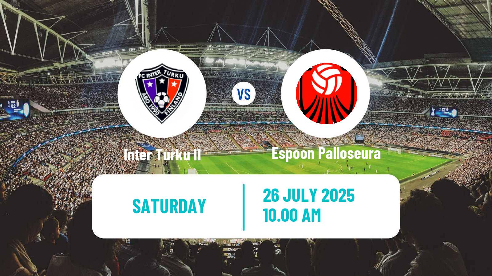 Soccer Finnish Ykkonen Inter Turku II - Espoon Palloseura