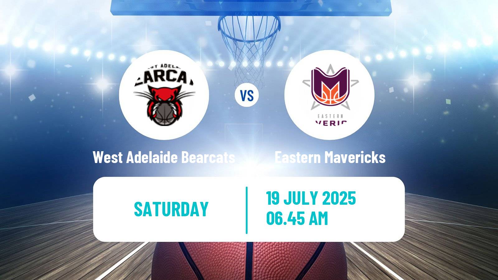 Basketball Australian NBL1 Central West Adelaide Bearcats - Eastern Mavericks