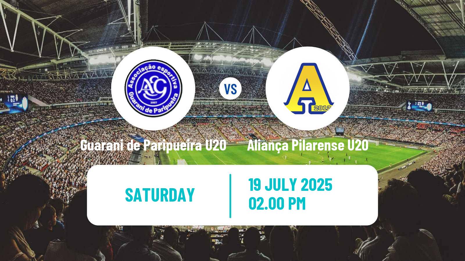 Soccer Brazilian Alagoano U20 Guarani de Paripueira U20 - Aliança Pilarense U20