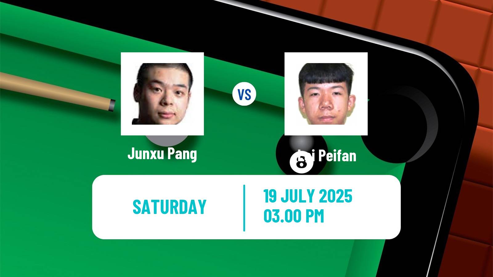 Snooker Championship League Junxu Pang - Lei Peifan