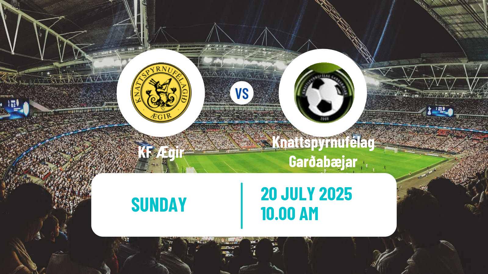 Soccer Icelandic Division 2 Ægir - Knattspyrnufélag Garðabæjar