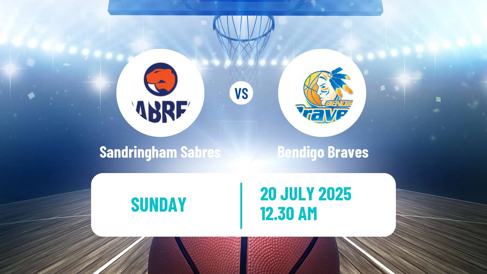 Basketball Australian NBL1 South Sandringham Sabres - Bendigo Braves