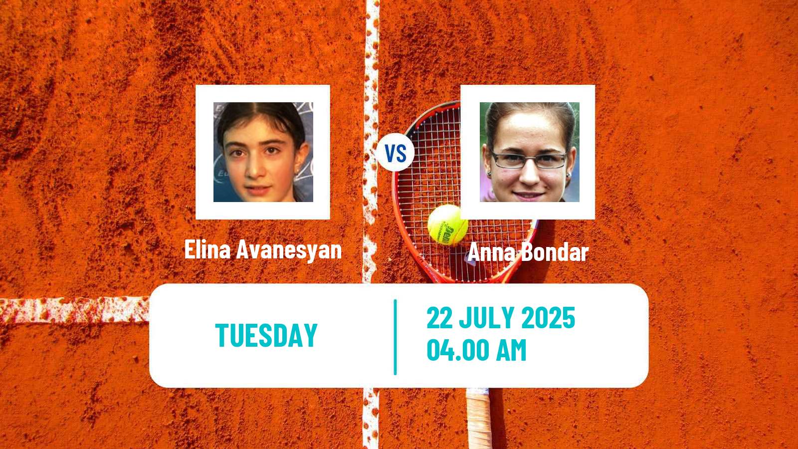 Tennis WTA Prague Elina Avanesyan - Anna Bondar