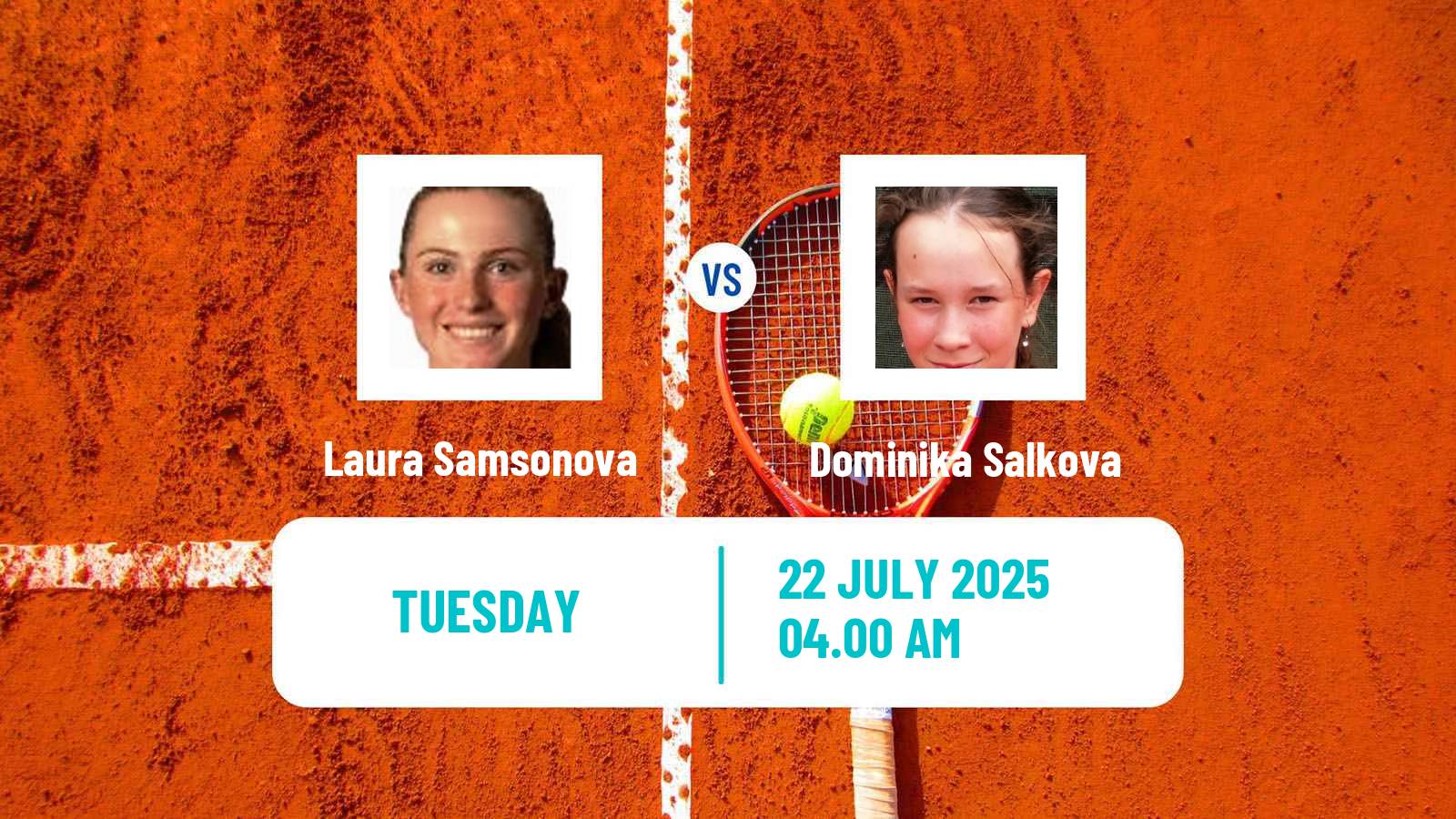 Tennis WTA Prague Laura Samsonova - Dominika Salkova