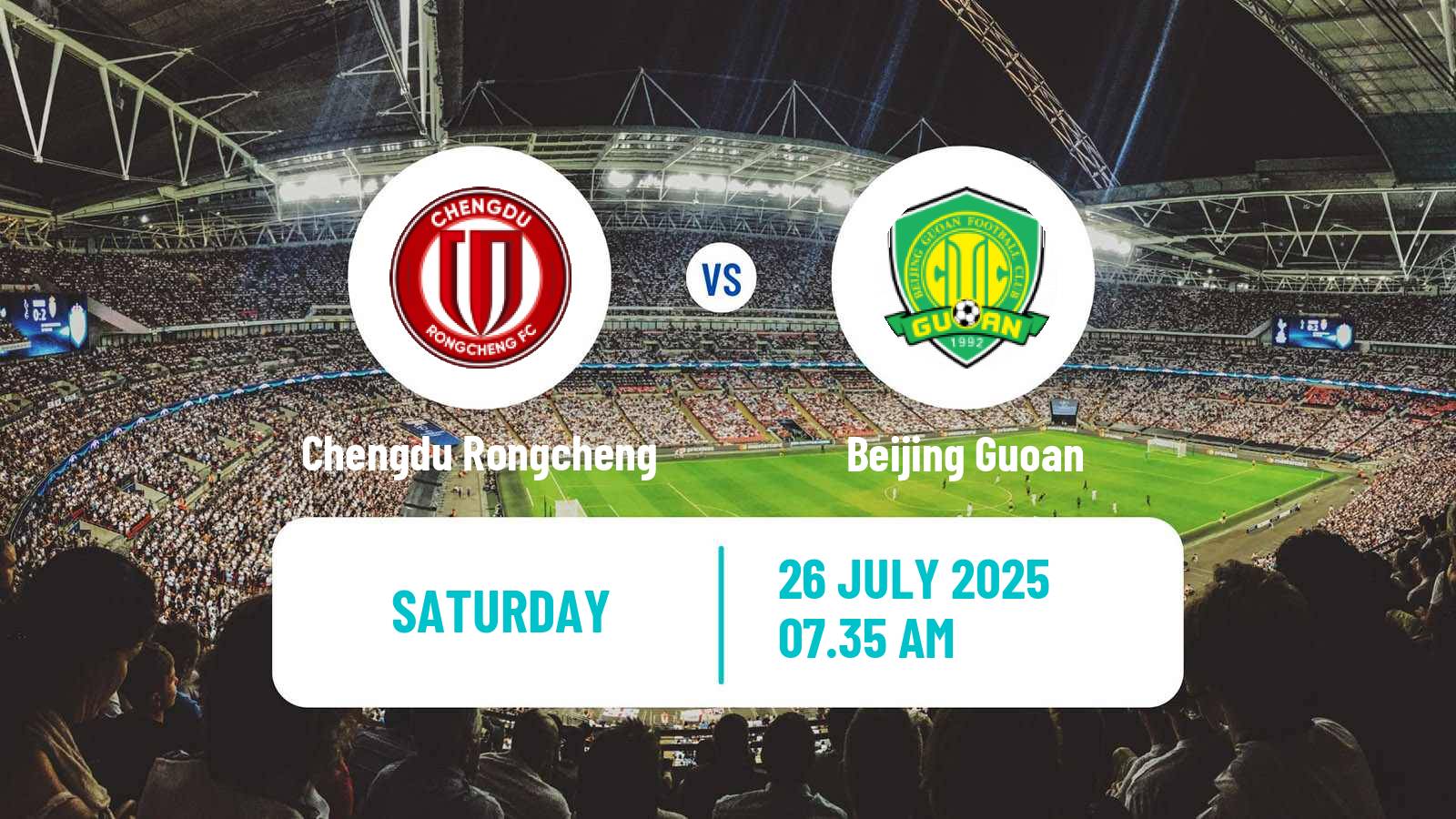 Soccer Chinese Super League Chengdu Rongcheng - Beijing Guoan