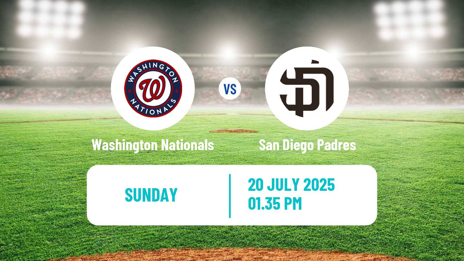Baseball MLB Washington Nationals - San Diego Padres
