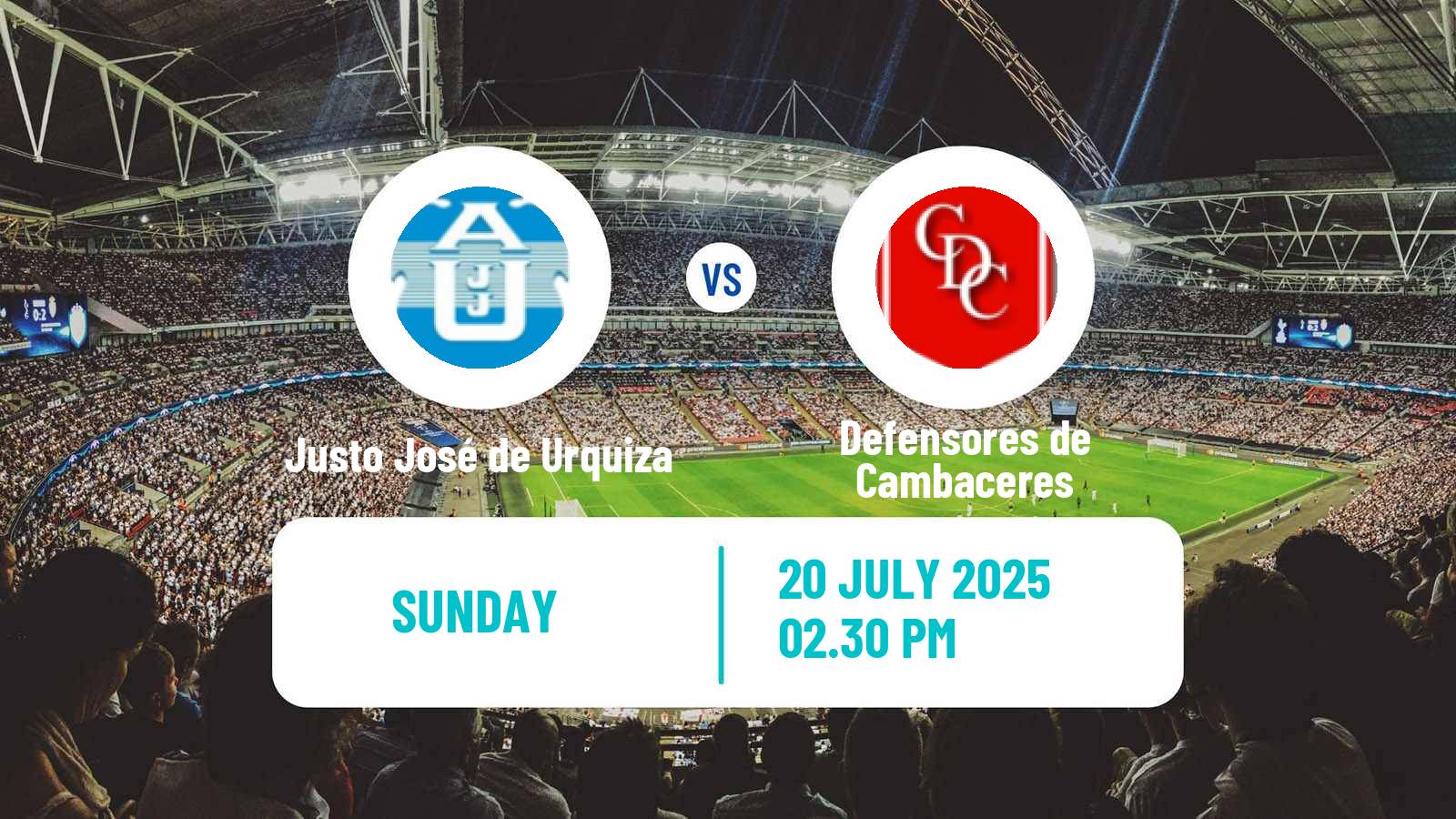 Soccer Argentinian Primera C Justo José de Urquiza - Defensores de Cambaceres