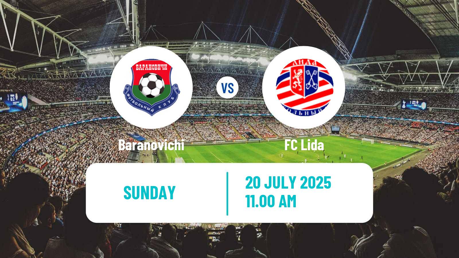 Soccer Belarusian Pershaya Liga Baranovichi - Lida