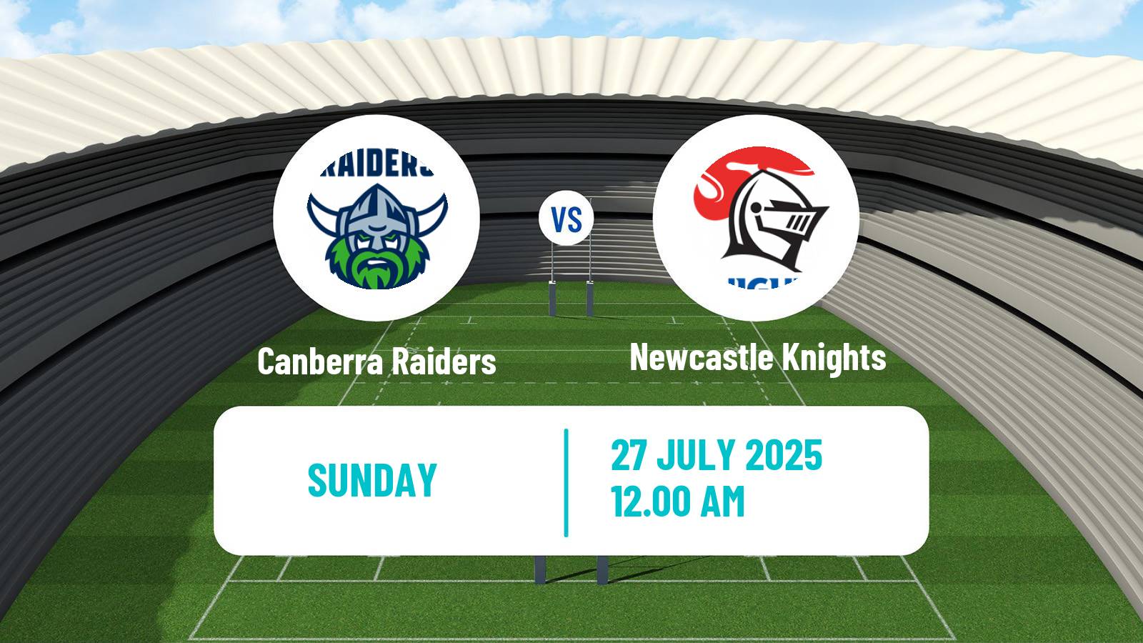 Rugby league Australian NRL Canberra Raiders - Newcastle Knights
