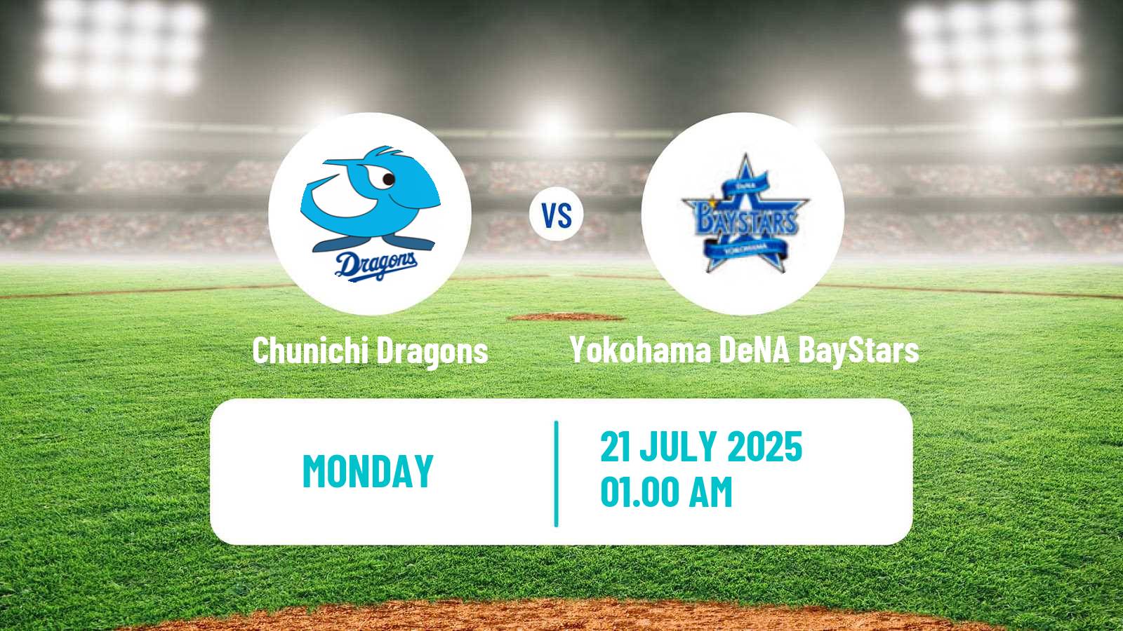 Baseball NPB Chunichi Dragons - Yokohama DeNA BayStars