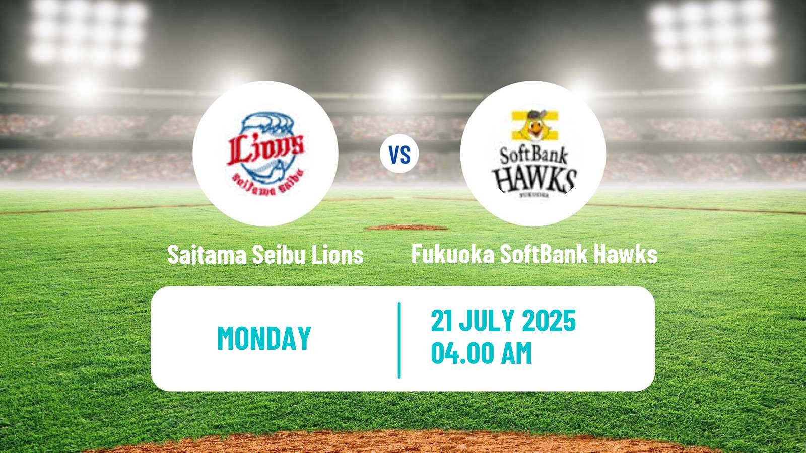 Baseball NPB Saitama Seibu Lions - Fukuoka SoftBank Hawks