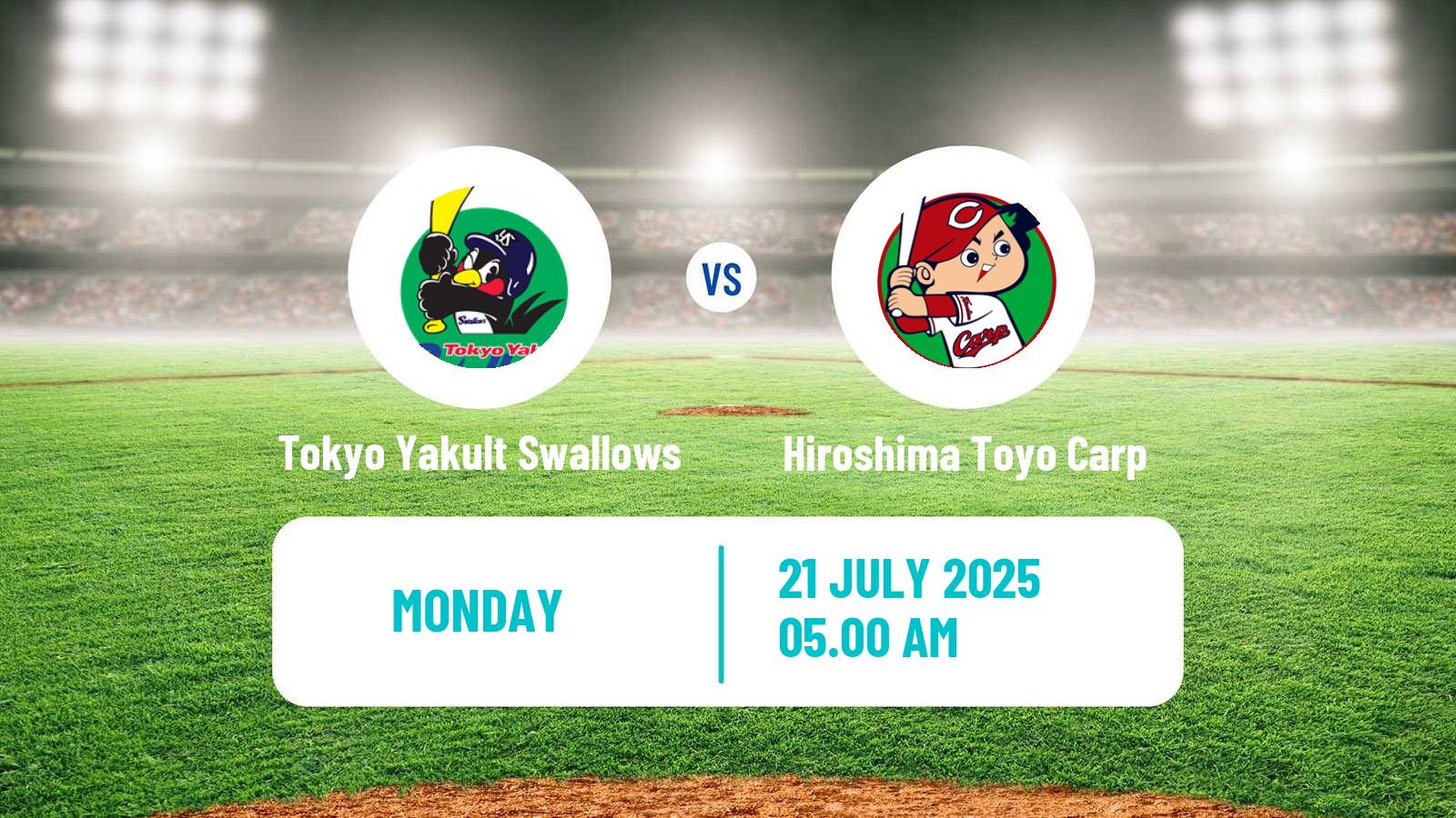 Baseball NPB Tokyo Yakult Swallows - Hiroshima Toyo Carp