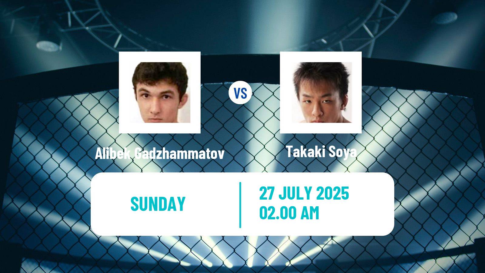 MMA Flyweight Rizin Tournament Men Alibek Gadzhammatov - Takaki Soya