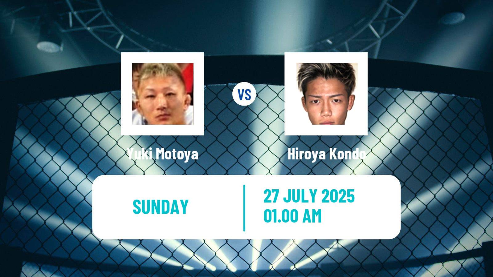 MMA Flyweight Rizin Tournament Men Yuki Motoya - Hiroya Kondo