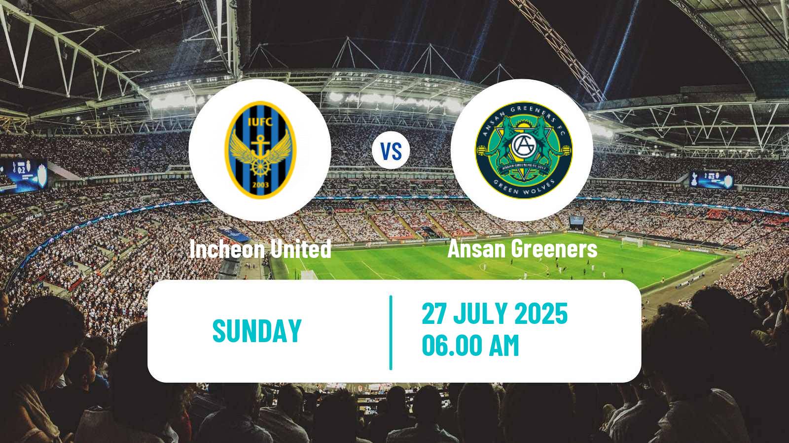 Soccer South Korean K-League 2 Incheon United - Ansan Greeners