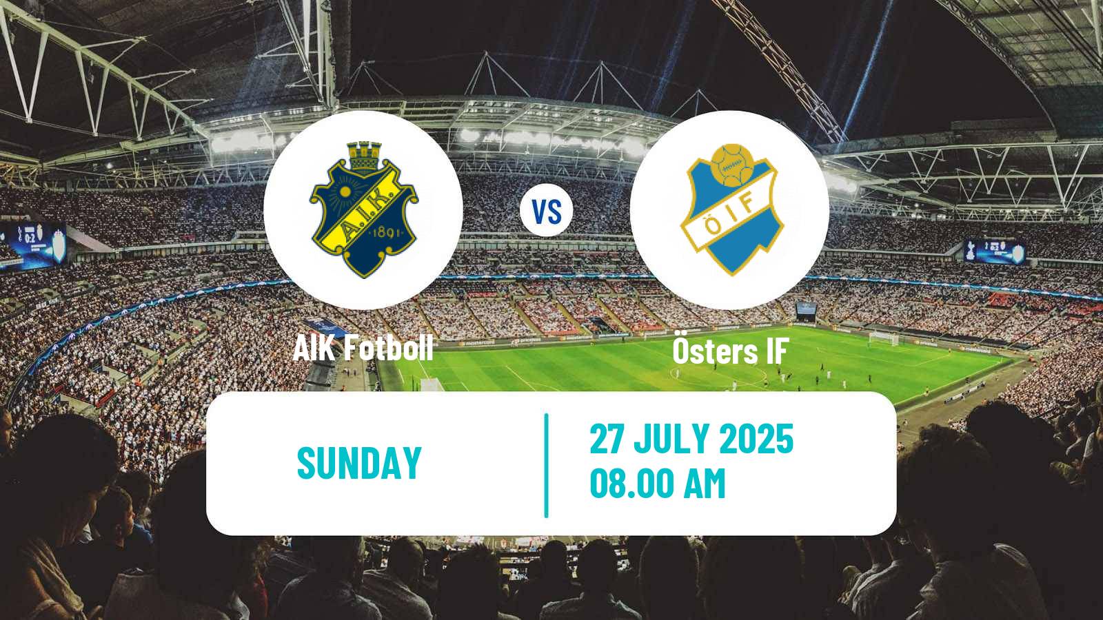 Soccer Swedish Allsvenskan AIK - Öster