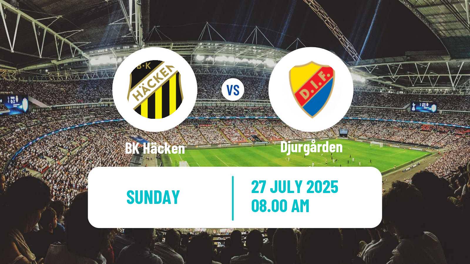 Soccer Swedish Allsvenskan Häcken - Djurgården