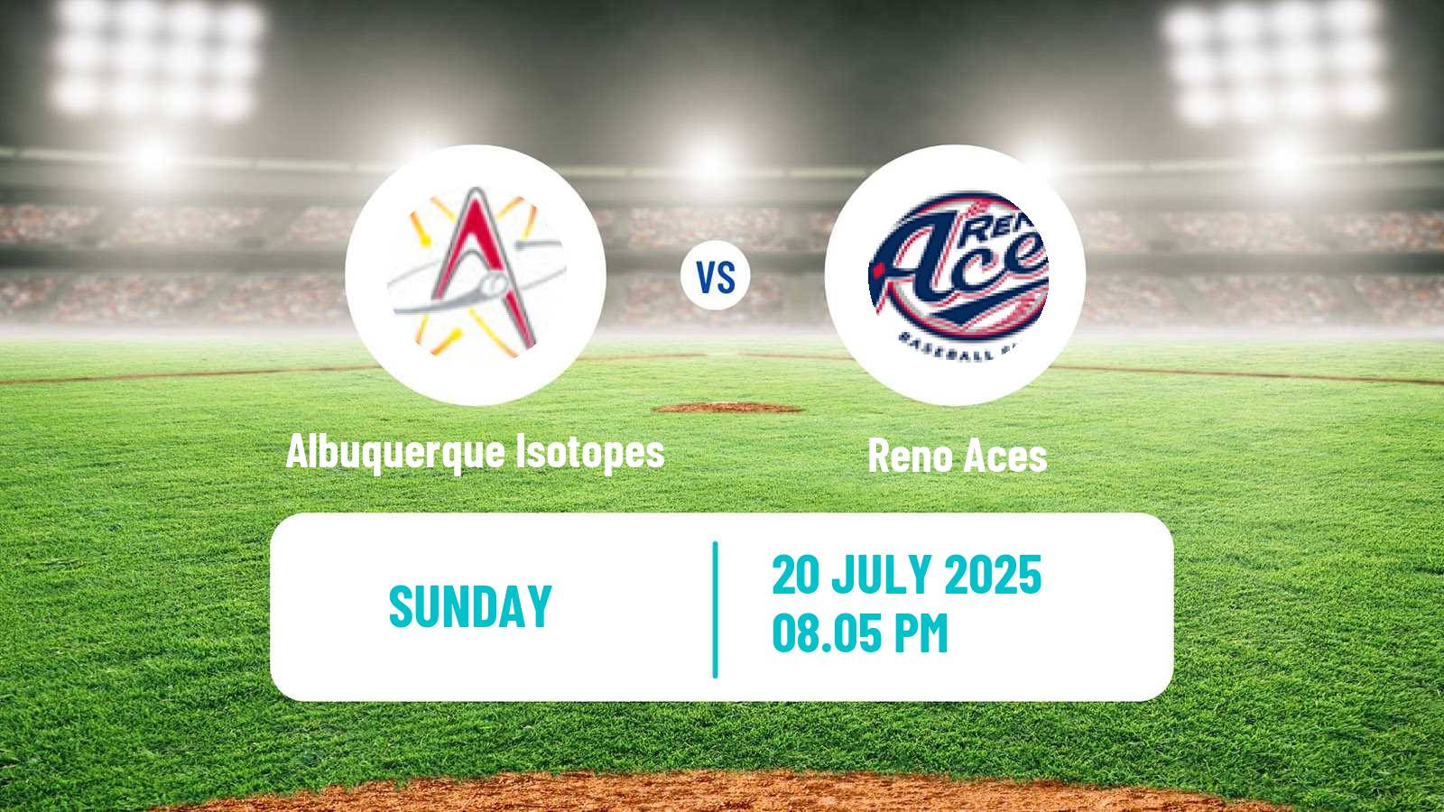Baseball PCL Albuquerque Isotopes - Reno Aces
