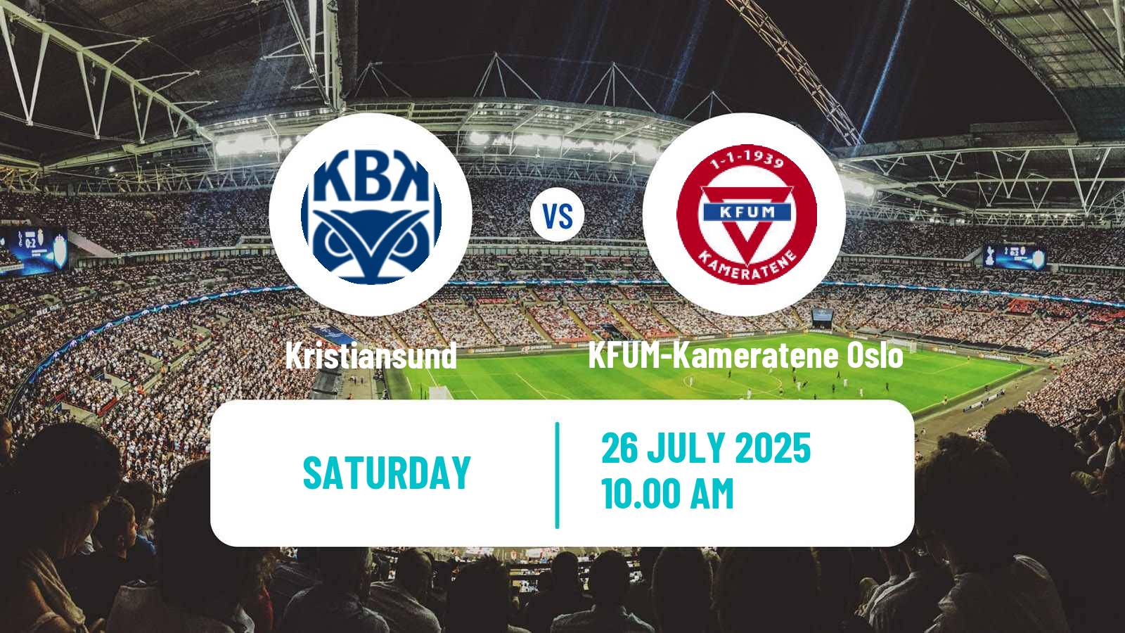 Soccer Norwegian Eliteserien Kristiansund - KFUM-Kameratene Oslo