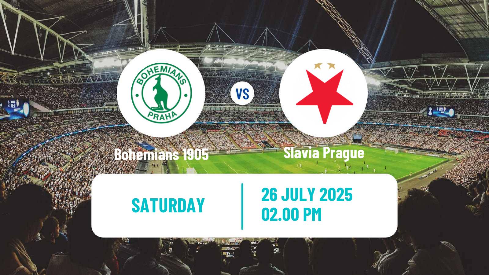 Soccer Czech 1 Liga Bohemians 1905 - Slavia Prague