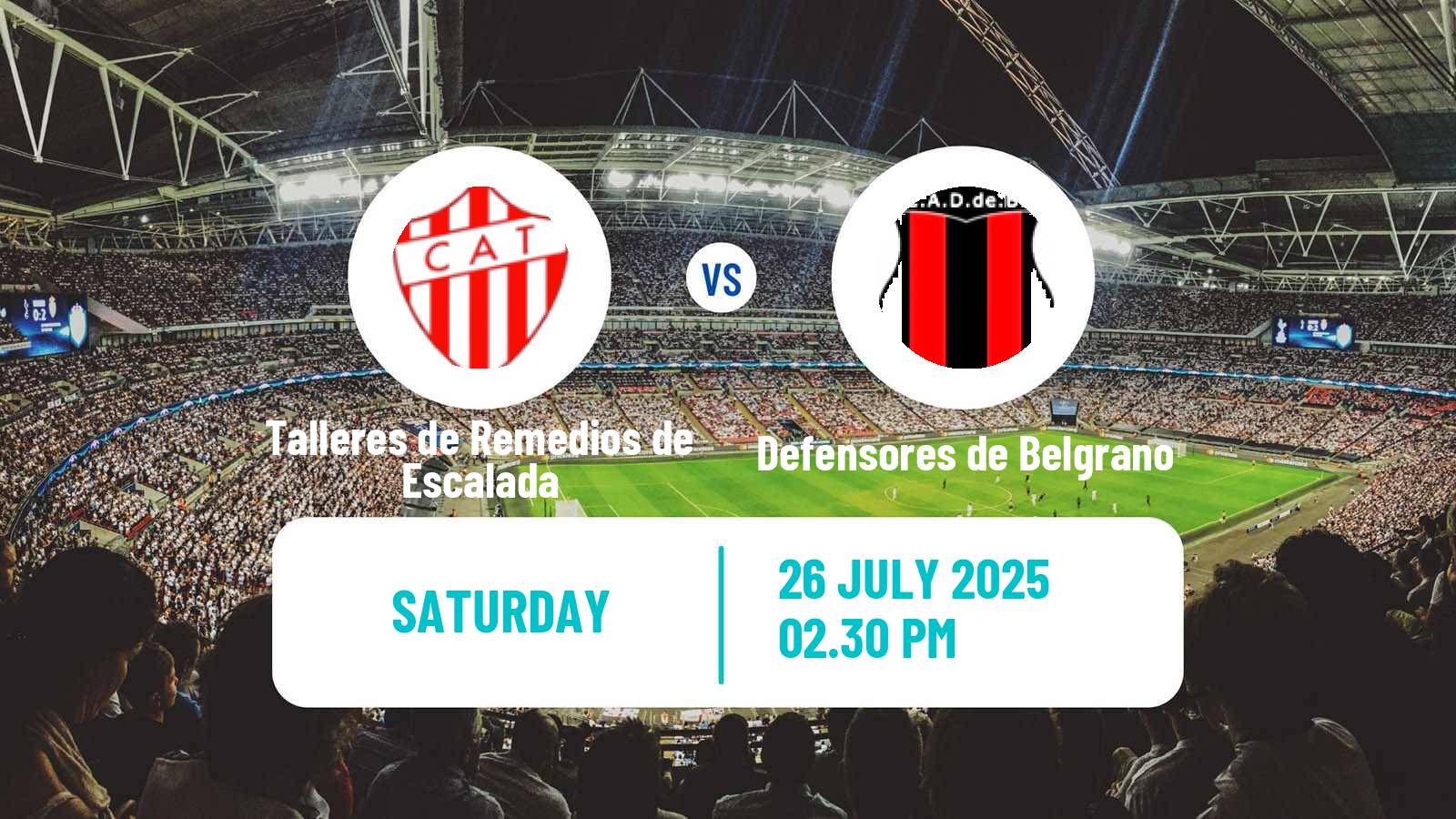Soccer Argentinian Primera Nacional Talleres de Remedios de Escalada - Defensores de Belgrano
