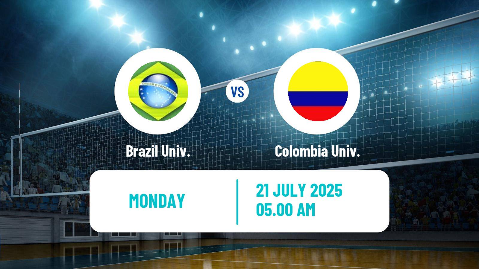 Volleyball Universiade Volleyball Brazil Univ. - Colombia Univ.