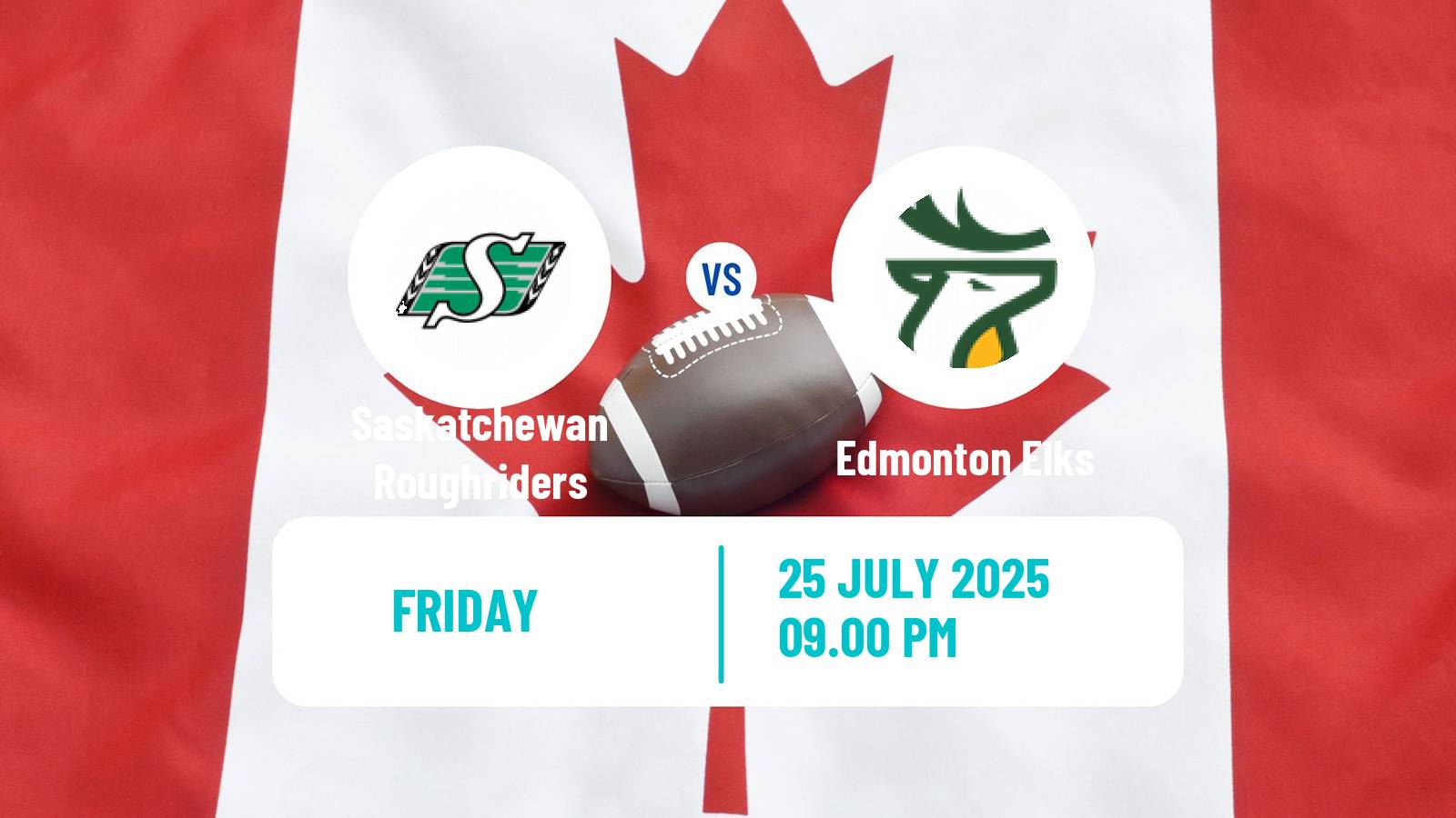 Canadian football CFL Saskatchewan Roughriders - Edmonton Elks