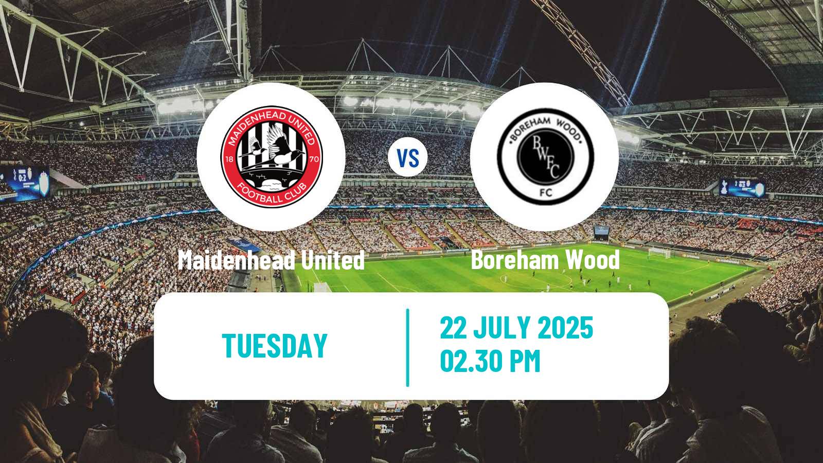 Soccer Club Friendly Maidenhead United - Boreham Wood