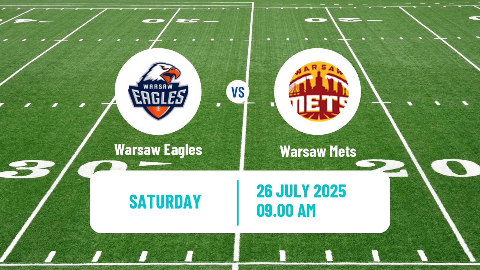 American football Polish PFL 1 Warsaw Eagles - Warsaw Mets