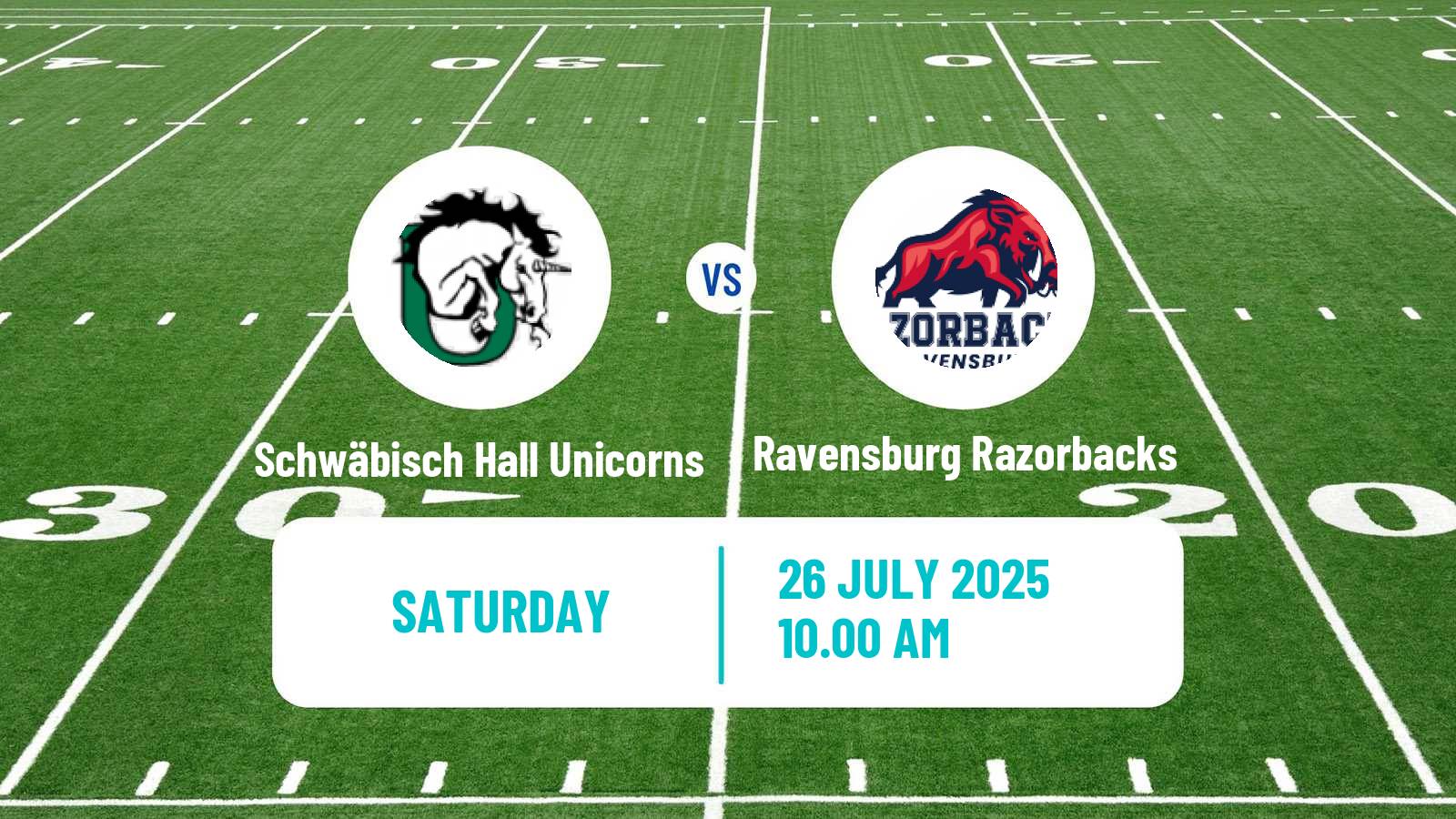 American football German GFL Schwäbisch Hall Unicorns - Ravensburg Razorbacks