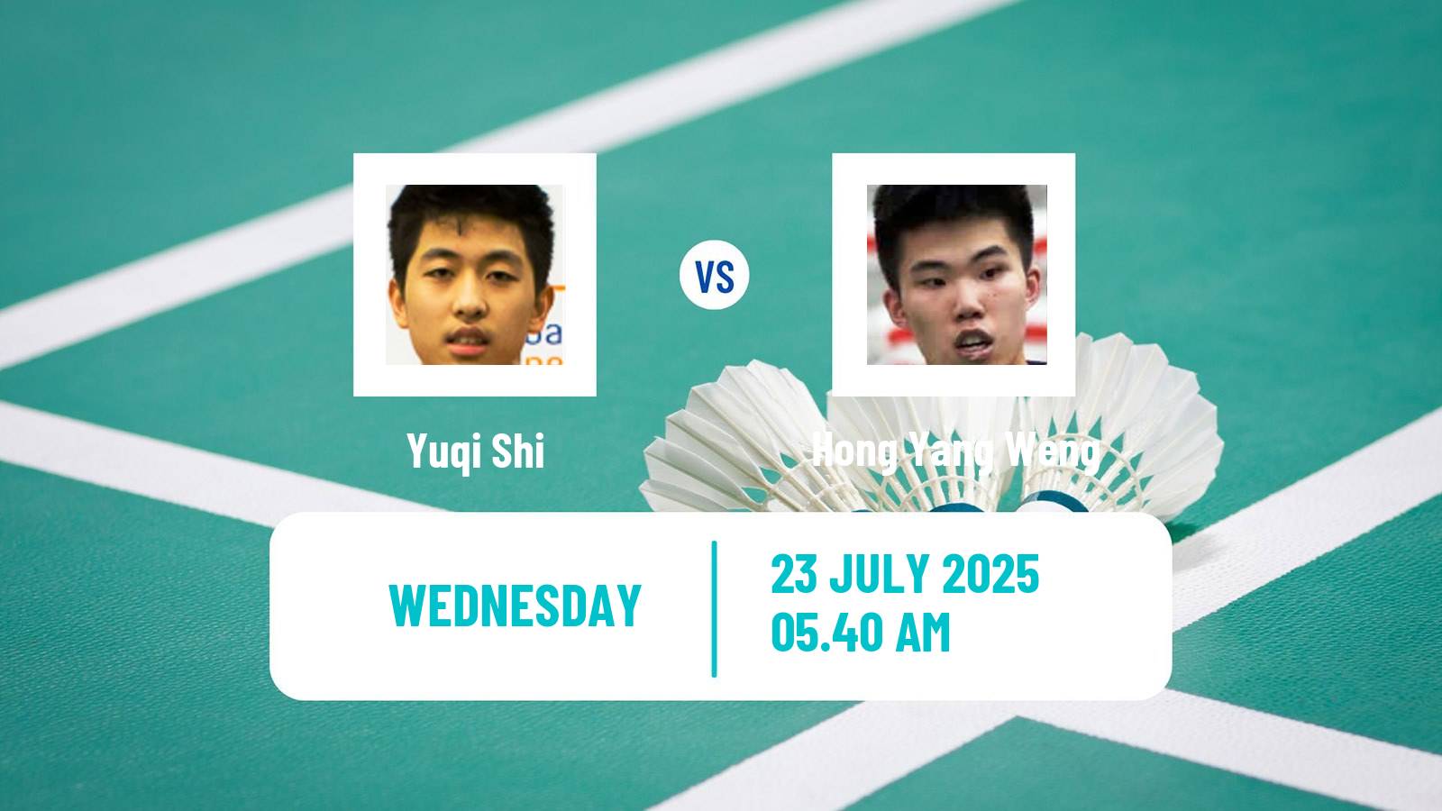 Badminton BWF World Tour Victor China Open Men Yuqi Shi - Hong Yang Weng