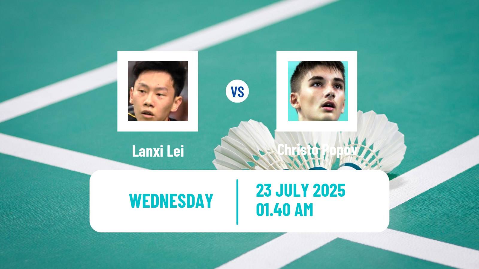 Badminton BWF World Tour Victor China Open Men Lanxi Lei - Christo Popov