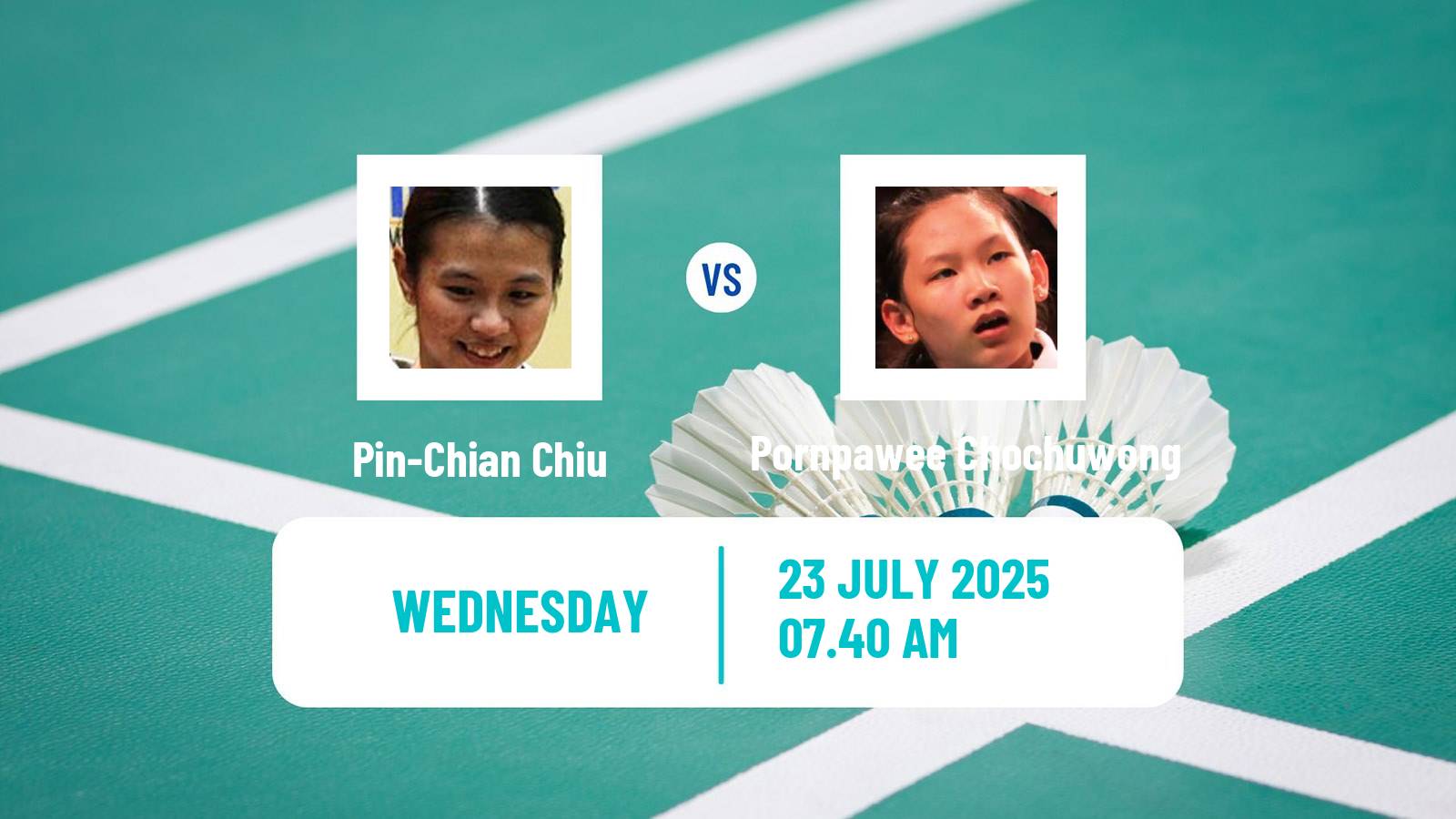 Badminton BWF World Tour Victor China Open Women Pin-Chian Chiu - Pornpawee Chochuwong