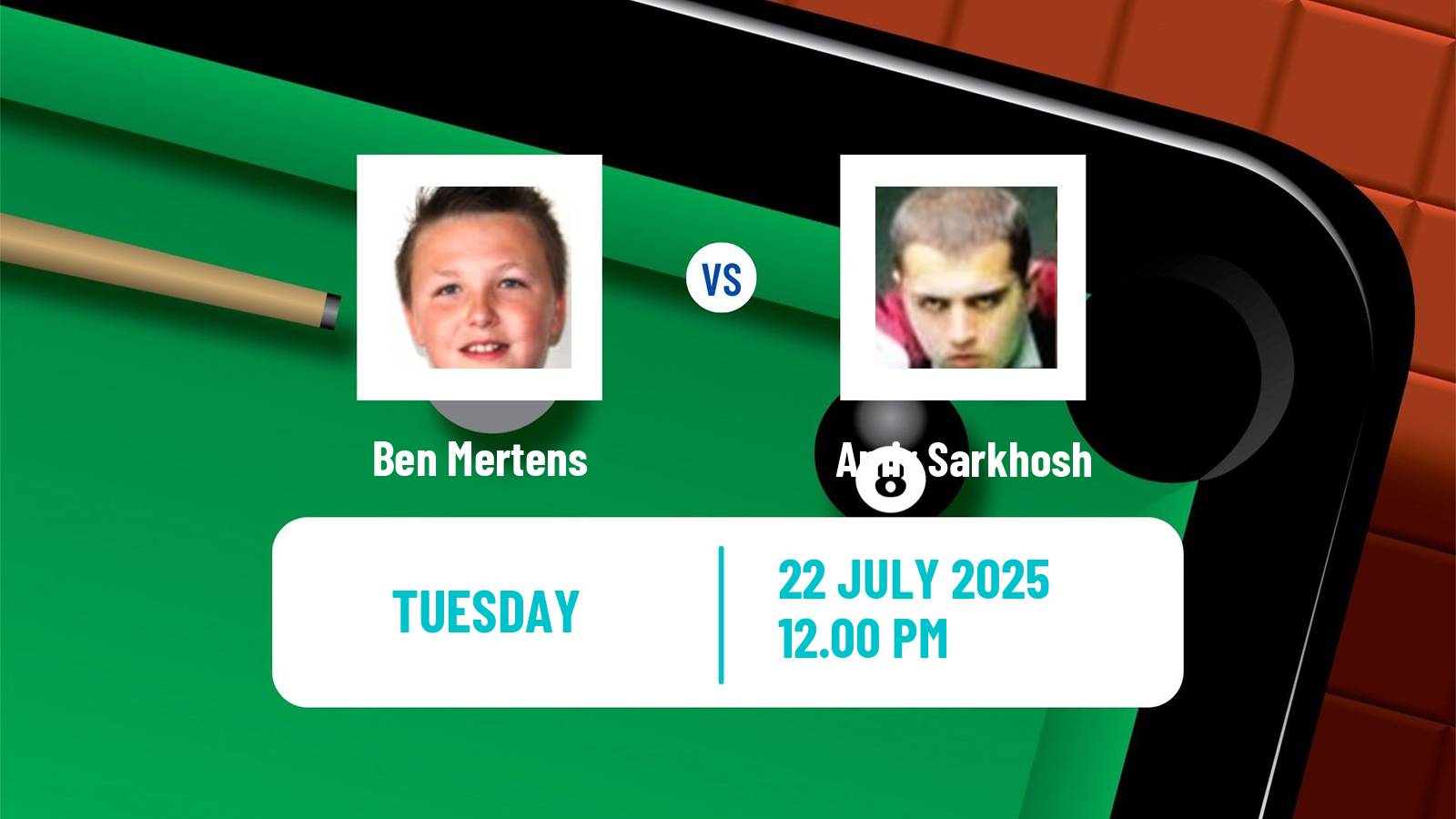 Snooker Championship League Ben Mertens - Amir Sarkhosh