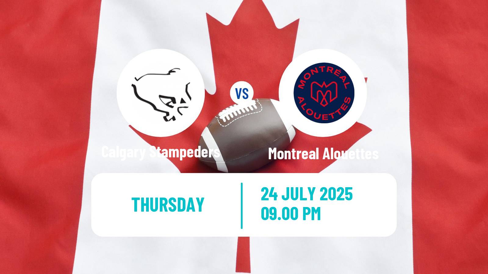 Canadian football CFL Calgary Stampeders - Montreal Alouettes
