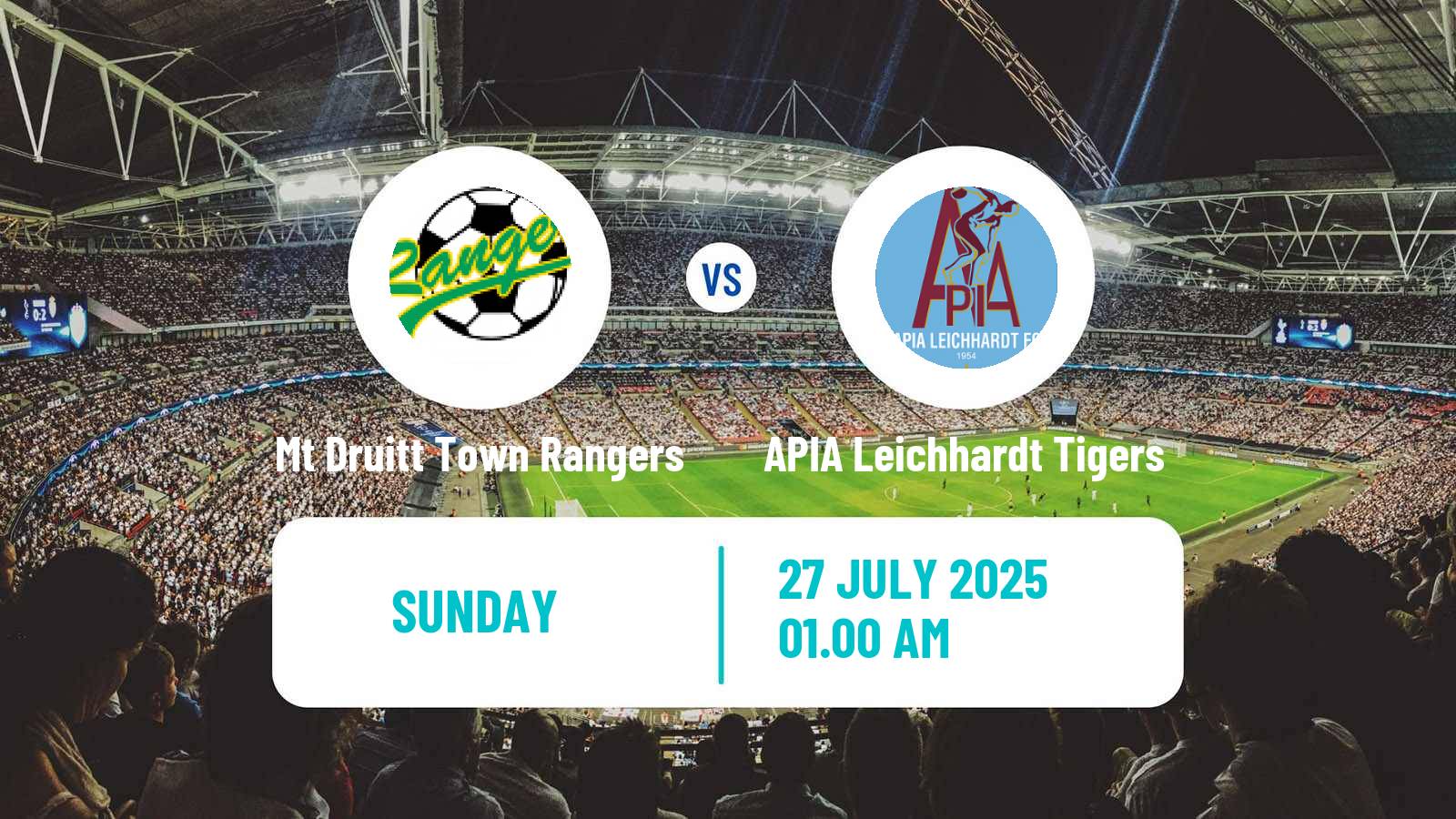 Soccer Australian NPL NSW Mt Druitt Town Rangers - APIA Leichhardt Tigers