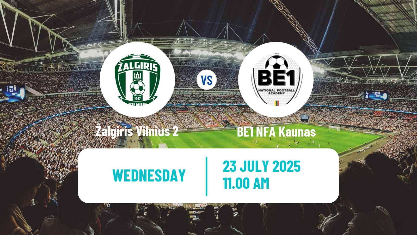 Soccer Lithuanian Division 2 Žalgiris Vilnius 2 - BE1 NFA Kaunas