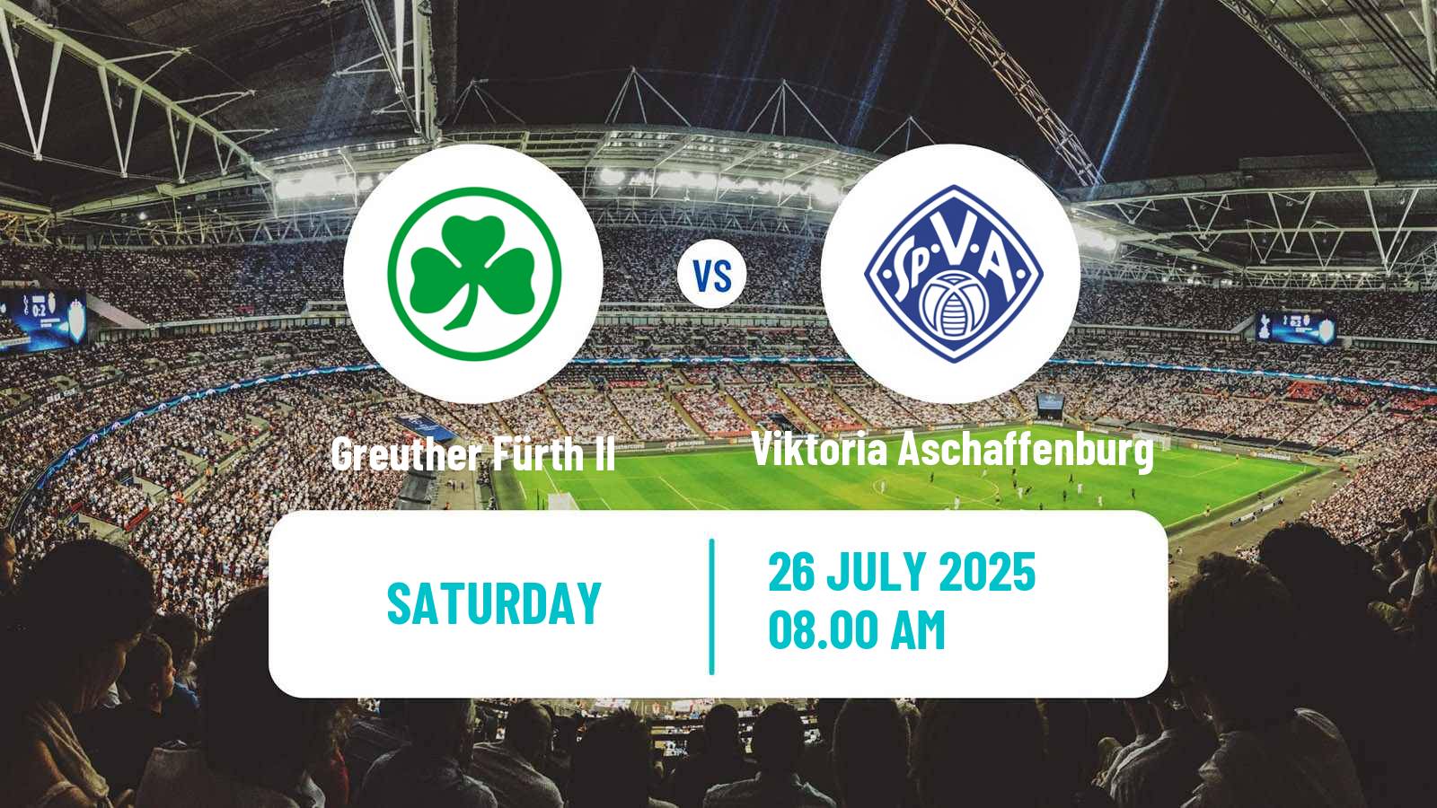 Soccer German Regionalliga Bayern Greuther Fürth II - Viktoria Aschaffenburg