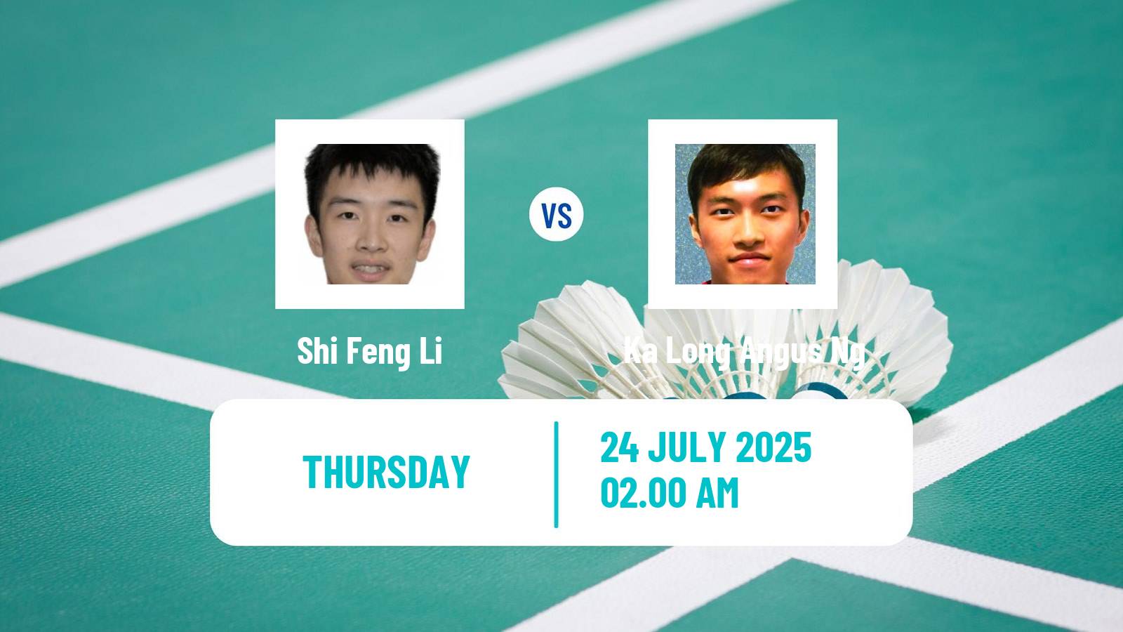 Badminton BWF World Tour Victor China Open Men Shi Feng Li - Ka Long Angus Ng