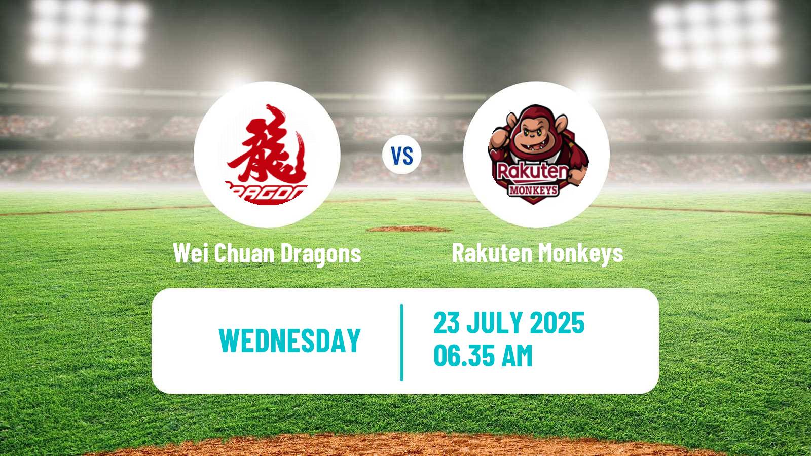 Baseball Taiwan CPBL Wei Chuan Dragons - Rakuten Monkeys