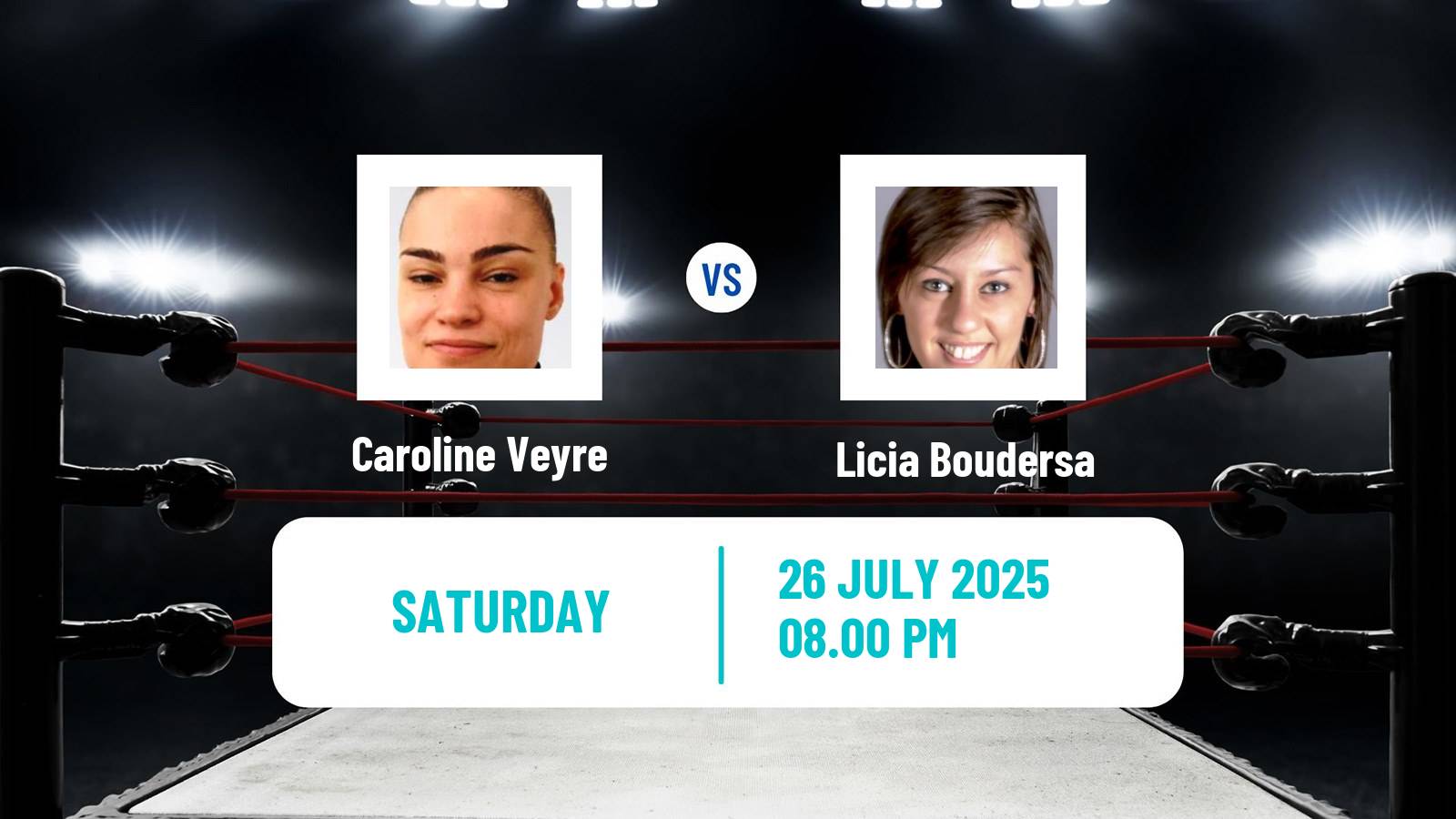 Boxing Featherweight WBC Silver Title Women Caroline Veyre - Licia Boudersa