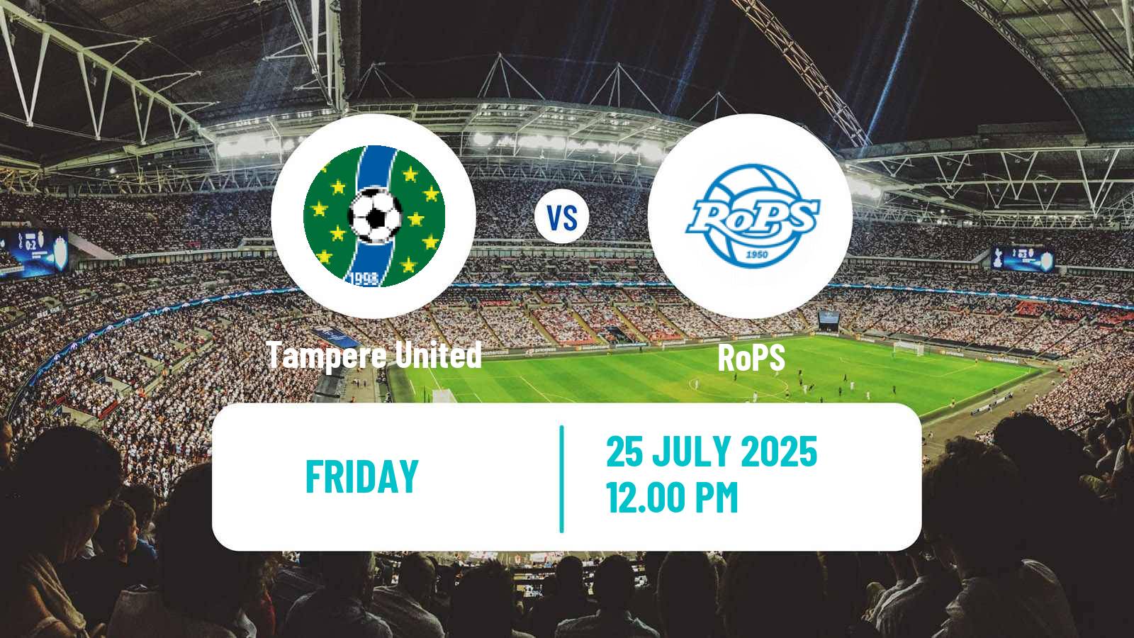 Soccer Finnish Ykkonen Tampere United - RoPS