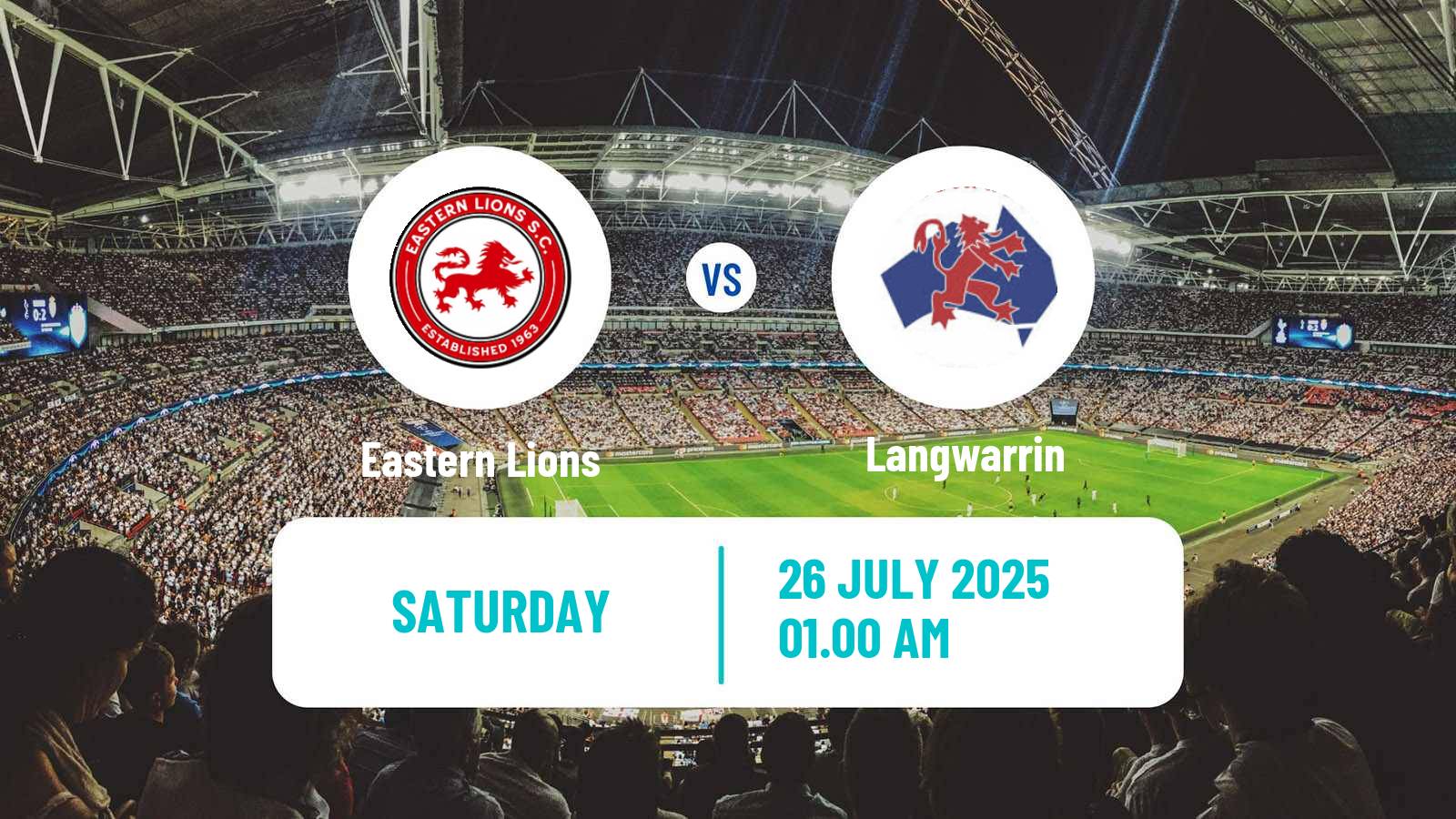 Soccer Australian Victoria Premier League Eastern Lions - Langwarrin
