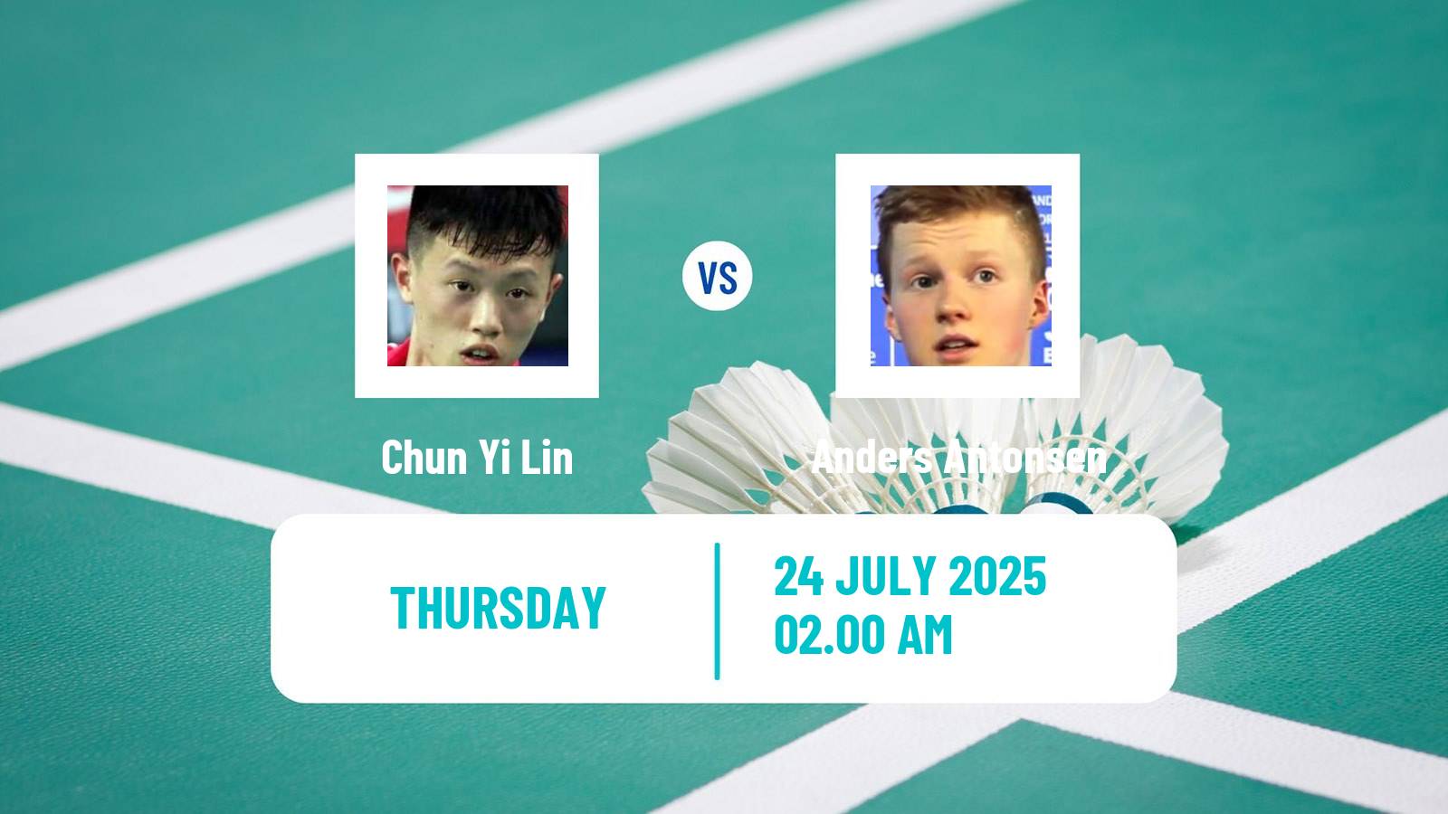 Badminton BWF World Tour Victor China Open Men Chun Yi Lin - Anders Antonsen